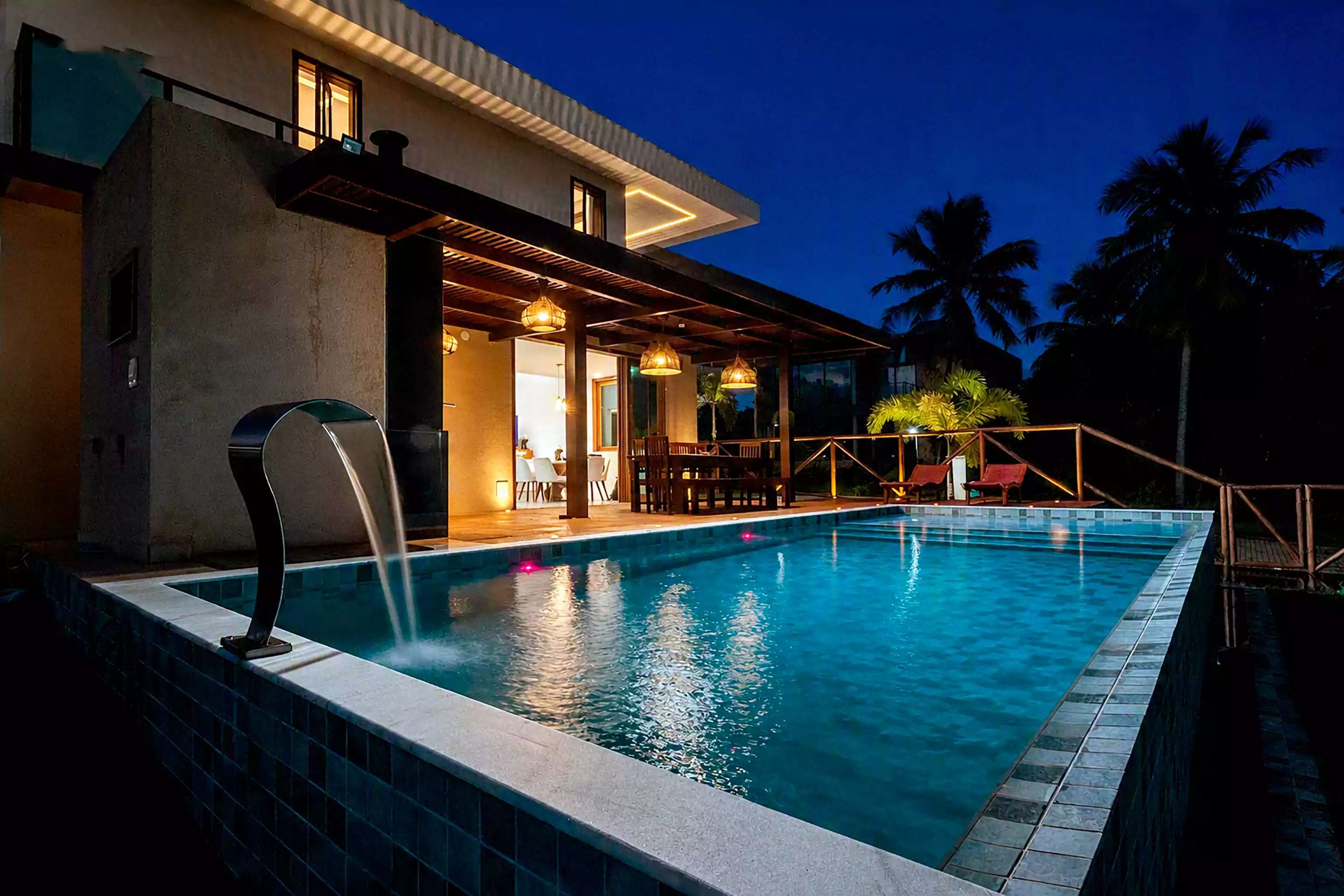 Casa Natus - Piscina Iluminação Cênica Noturna